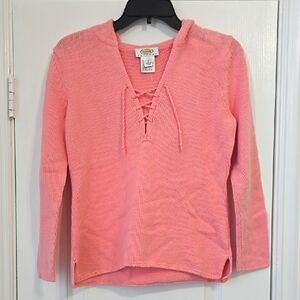 Vintage Talbots Petites Pink Hooded Sweater - Size P - Nwt!
